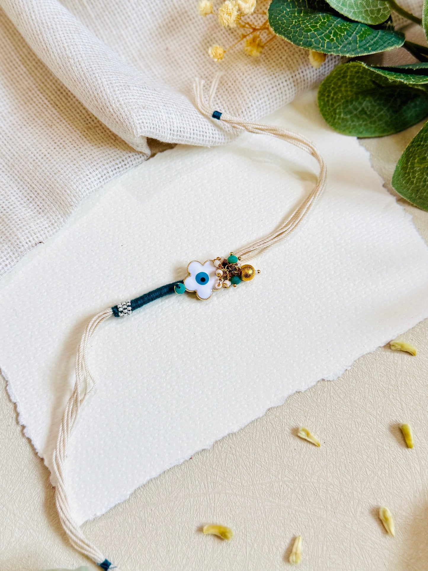 Flower Evil Eye Charma Bhabhi Rakhi