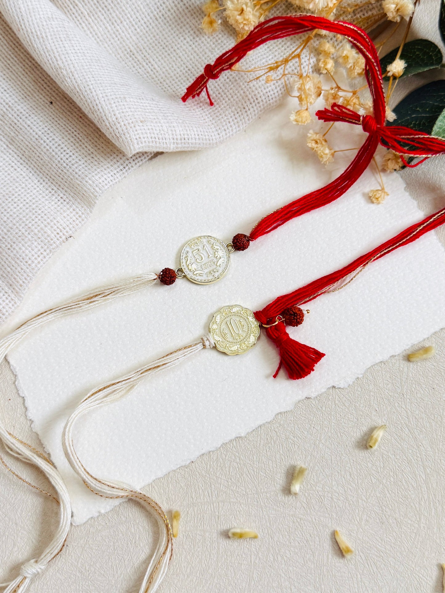 Lucky Coin Rakhi Bhai Bhabhi Rakhi Set