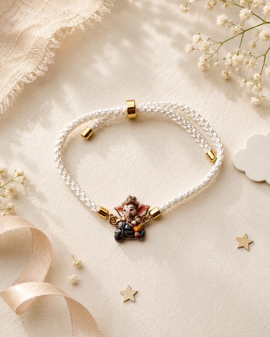 Ganesha And Bike Kids Bracelet Rakhi