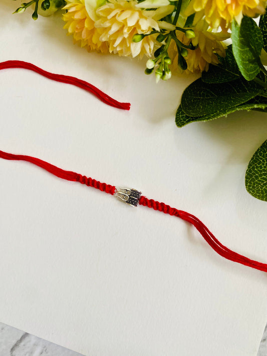 Trishul Damaru Silver Bhai Rakhi