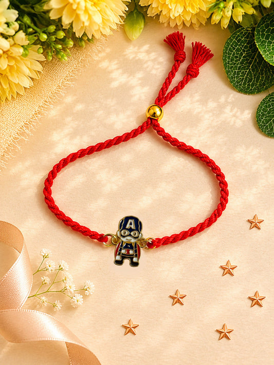 Captain America Golden Kids Bracelet Rakhi