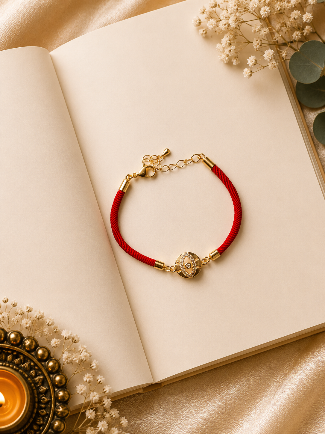 Evil Eye diamond Anti-Tarnish Rakhi