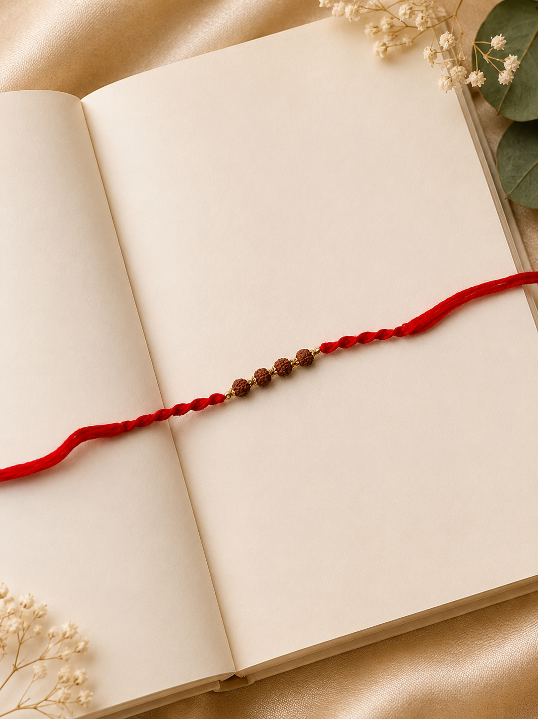 Four Rudraksha Anti-Tarnish Bhai Rakhi