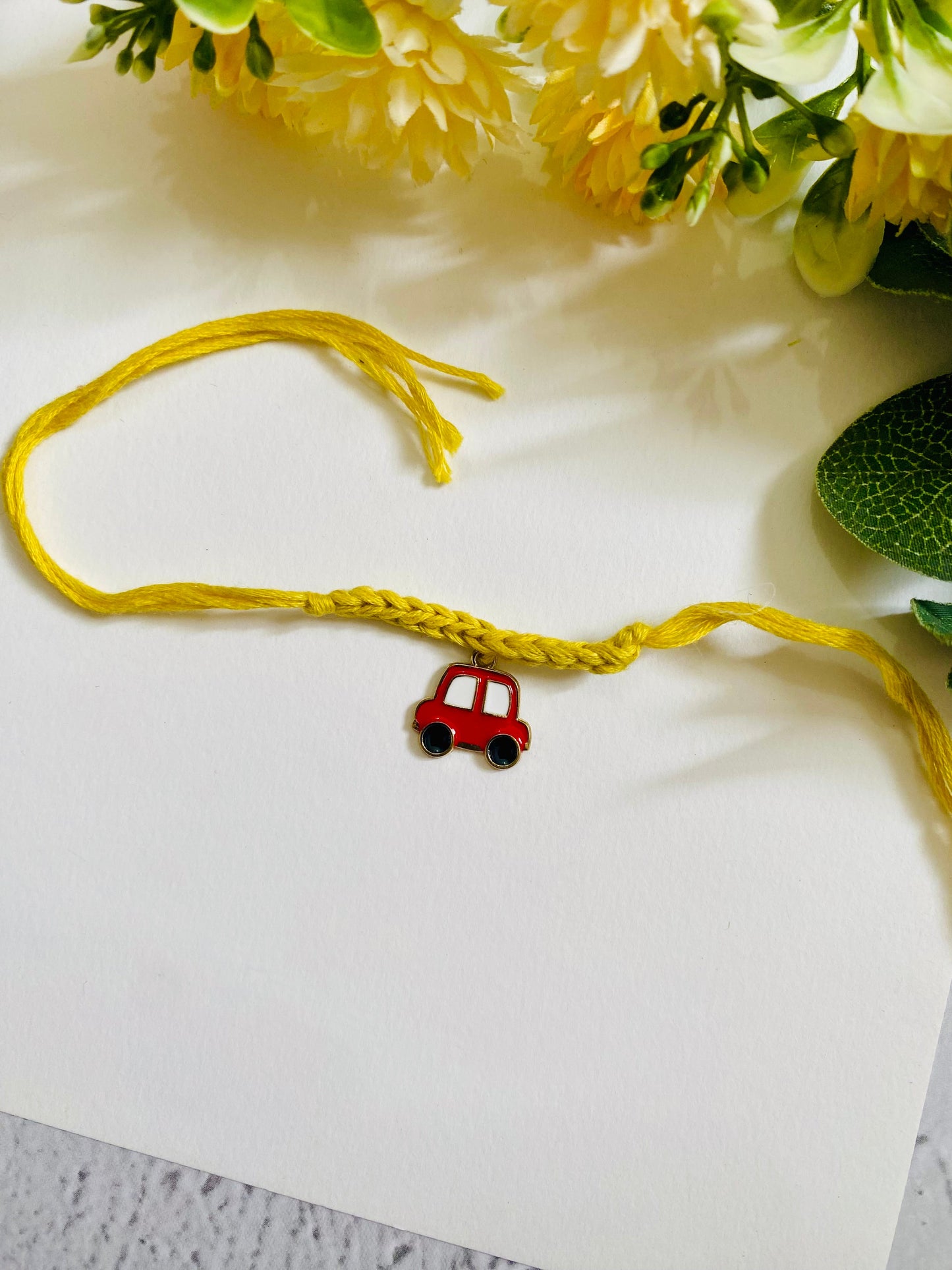 Car Charm With Crochet Band Kids Rakhi