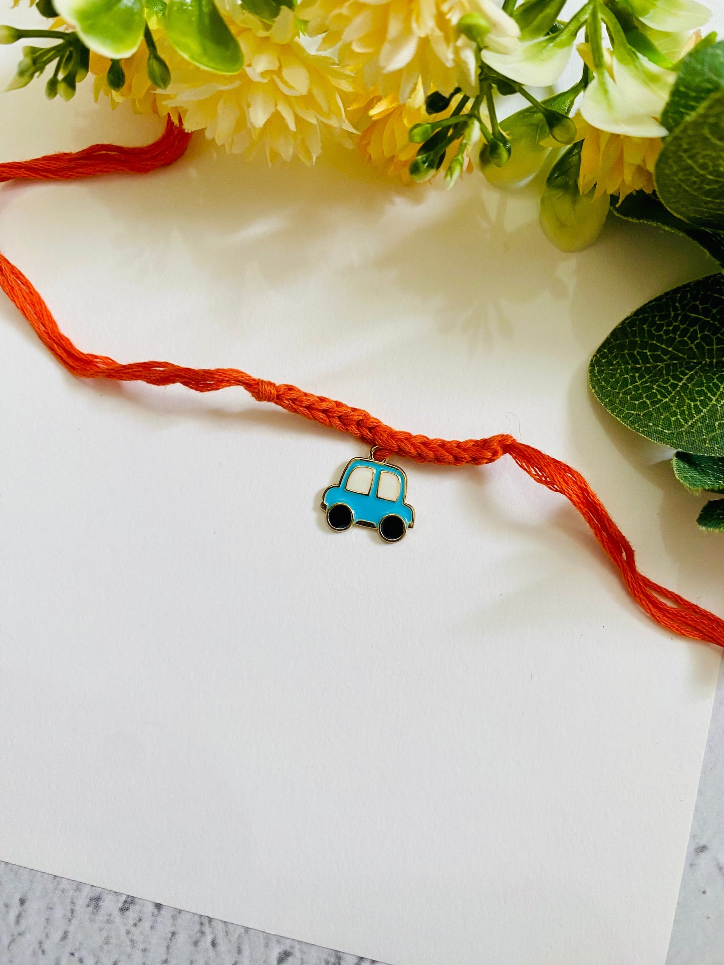 Car Charm With Crochet Band Kids Rakhi