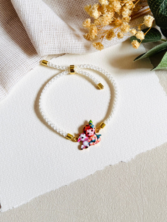 Cute Krishna & Cow Kids Bracelet Rakhi