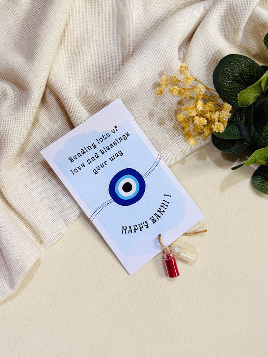 Evil Eye Rakhi card and Roli Chawal | Raksha Bandhan Gift