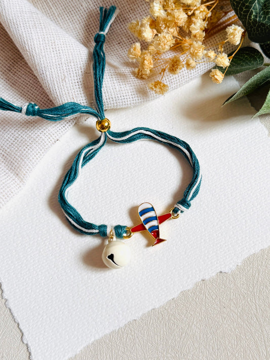 Airplane Bell Kids Bracelet Rakhi