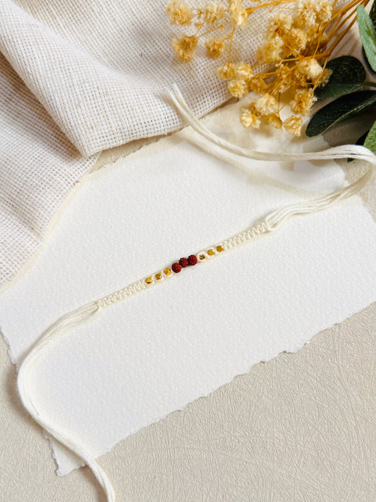Small Rudraksha Anti Tarnish Rakhi
