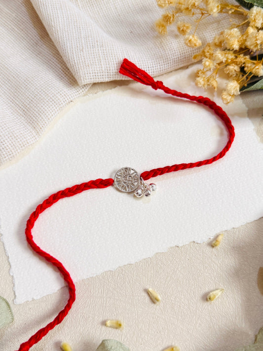Designer Om Silver Bhabhi Rakhi