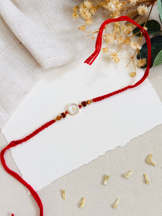 Ganesha And Mother of Pearl Anti Tarnish Rakhi