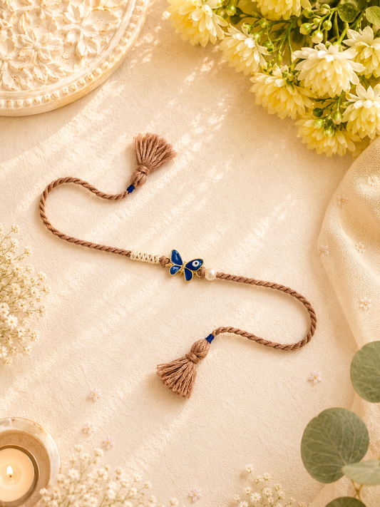 Handmade Butterfly Evil Eye Bhabhi Rakhi