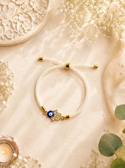 Humsa Evil Eye Diamond Bracelet Bhai Rakhi