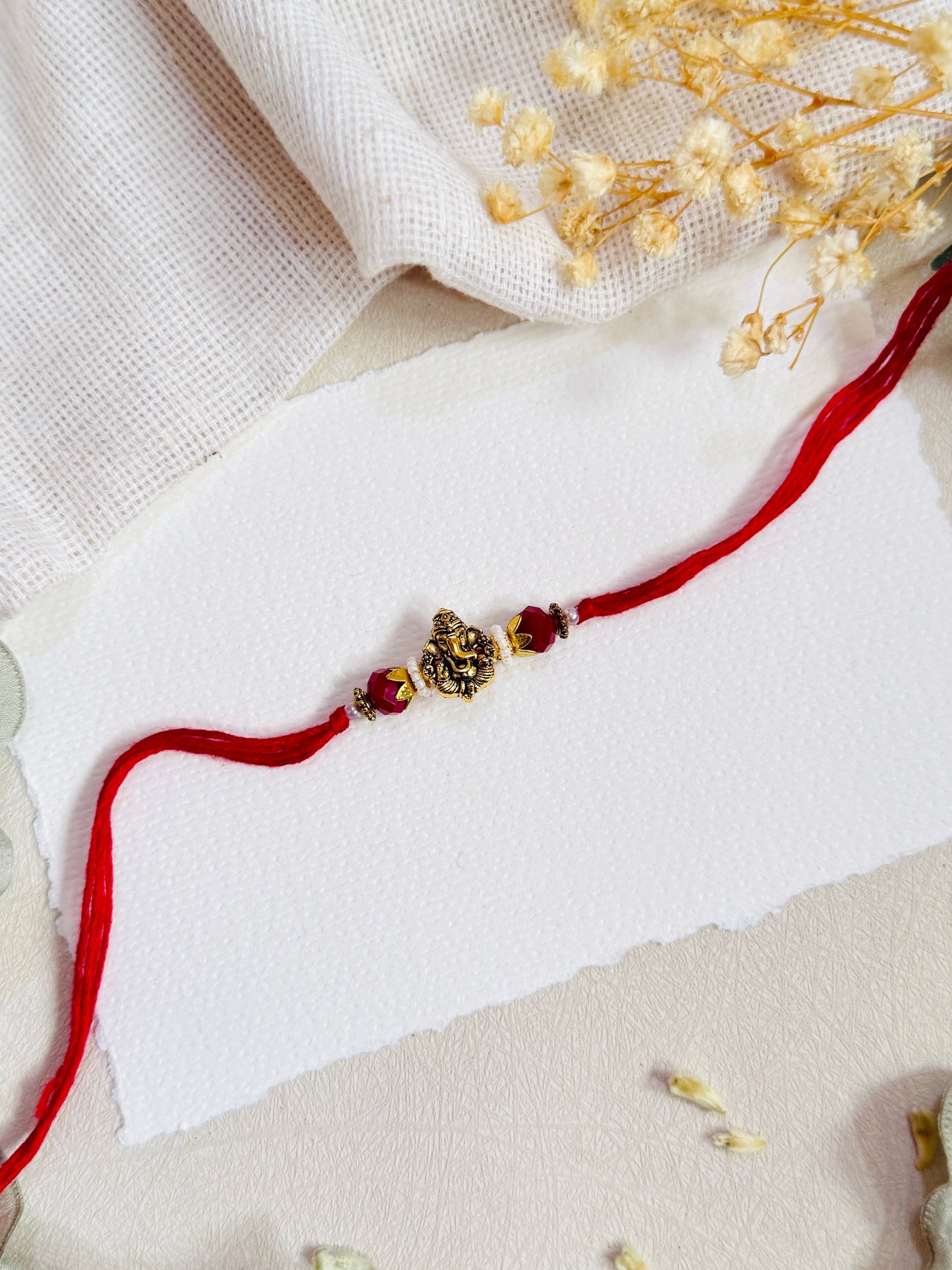 Ganesha Crystal Bead Bhai Rakhi